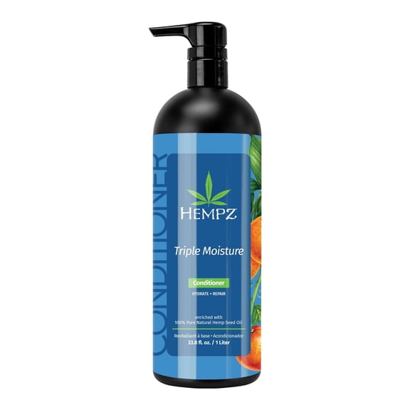 Hempz Triple Moisture Hydrating & Repairing Conditioner with Strengthening Biotin & Protective Shea Butter & Fresh Citrus Scent, 33 fl oz