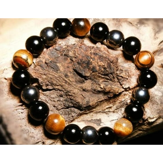 Hemtite Black Onyx Tiger Eye Stretch Bracelet (HTBB)