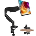thumbnail image 1 of Hemudu Single Monitor Mount, Gas Spring Arm for 17-32 inch Screens Adjustable Monitor Stand, Vesa Mount Stand with Clamp and Grommet Aluminum Base - Fits 4.4 to 22lbs LCD Computer Monitors HD09B-001, 1 of 8