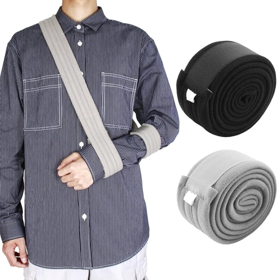 Hemvt 2 Pack Arm Sling, Adjustable Shoulder Immobilizer for Men Women, Torn Rotator Cuff & Clavicle Injury Recovery, Forearm Support Strap for Broken Wrist, Elbow, Arm, Black Gray