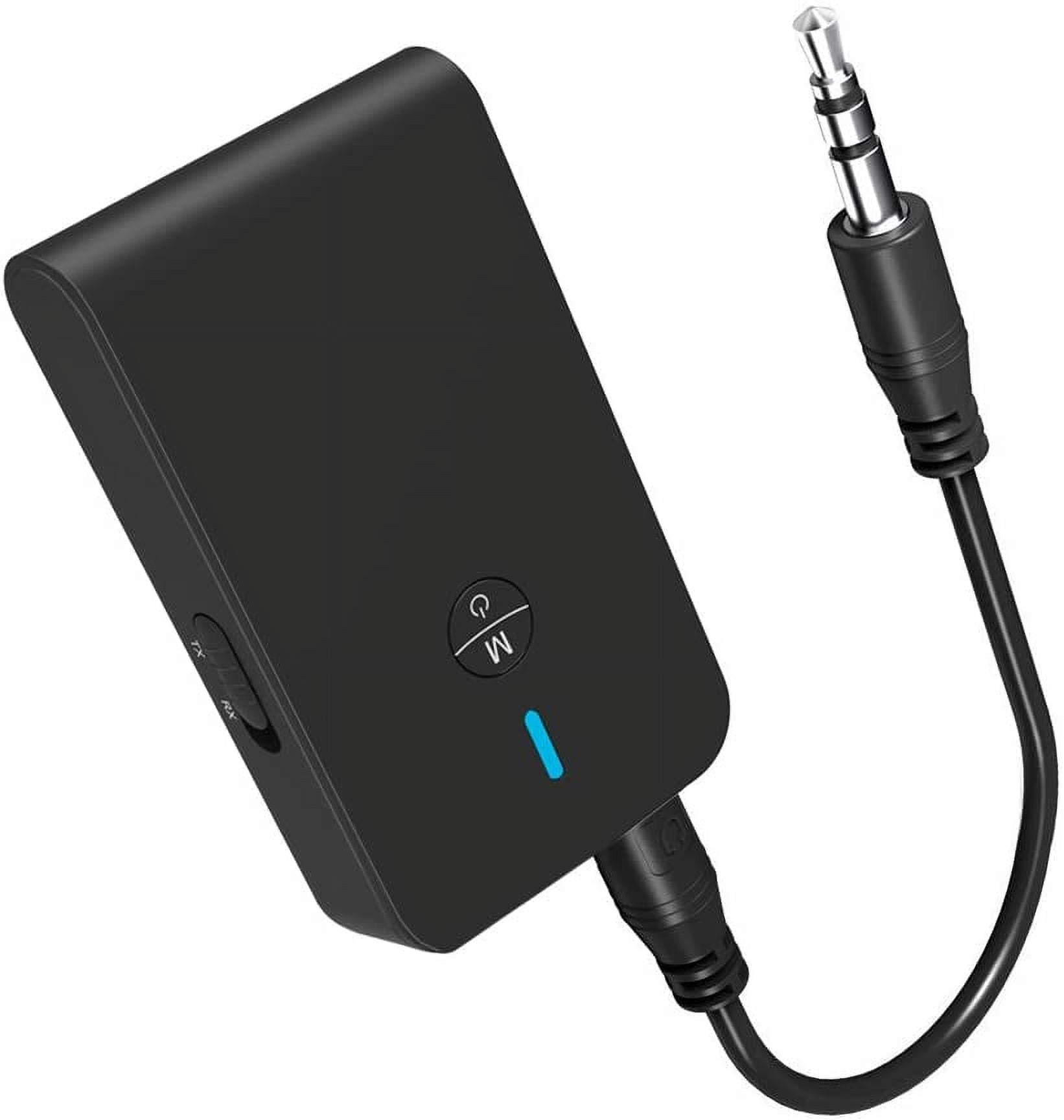 Hemvt 2-in-1 Bluetooth 5.3 Transmitter Receive, Dual Link Wireless Audio Adapter for TV Airplane PC Gym, 3.5mm Aux for 2 Headphones at Once
