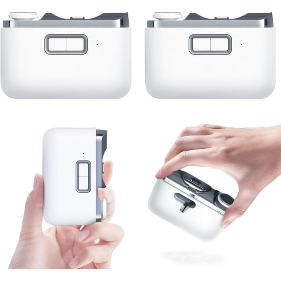 Hemvt 3 in 1 Electric Nail Clippers with Nail Debris Storage, Portable Automatic Nail Trimmer for Seniors, Adults, Type-C Rechargeable