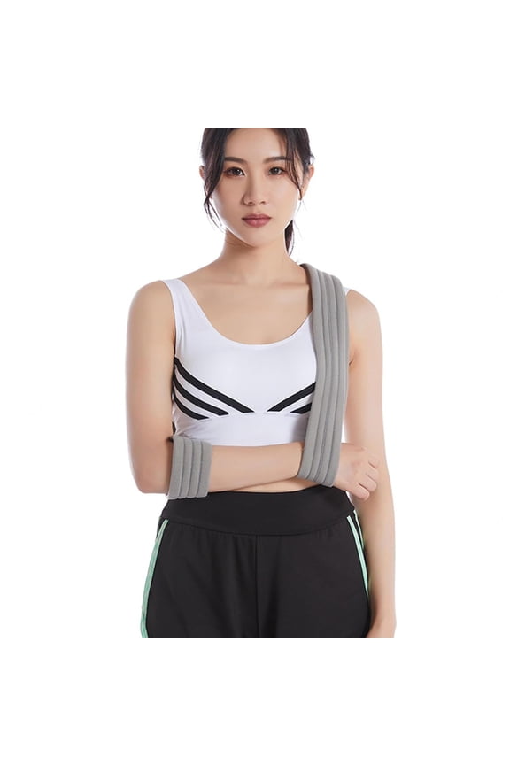 Adjustable Arm Sling Shoulder Immobilizer, Lightweight Arm Support for Rotator Cuff, Torn, Broken or Fractured Bones, Wrist, Hand, Elbow Injury Recovery, Comfortable Gray