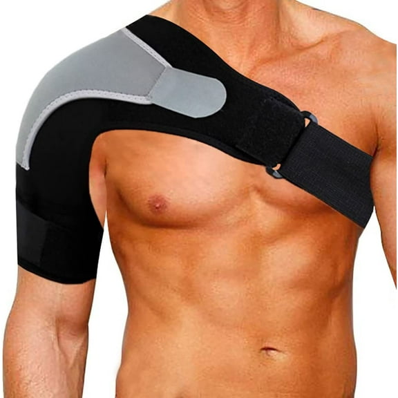 Hemvt Adjustable Shoulder Stability Brace, Breathable Neoprene Rotator Cuff Support with Compression Pad for Sports, AC Joint, Labrum Tear, Dislocated Shoulder, & Pain Relief