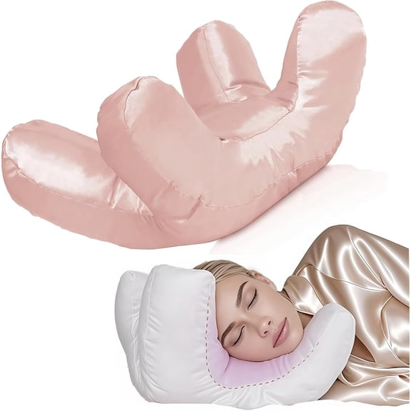 Hemvt Anti Wrinkle Face Pillow for Side Sleepers, Beauty Pillow for Face Down Sleeping, Contoured Massage Pillow to Prevent Sleep Lines & Aging