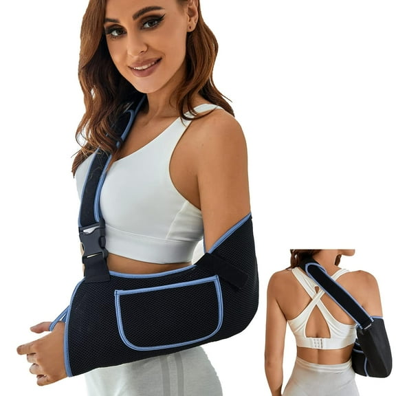Hemvt Arm Sling Shoulder Immobilizer, Rotator Cuff Support Brace for Men & Women, Adjustable Medical Sling for Left or Right Arm, Comfortable Recovery Support for Broken, Dislocated, Fracture, L