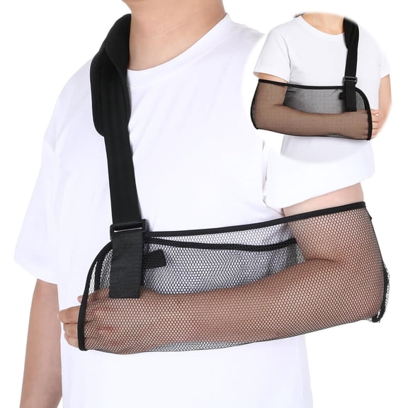 Hemvt Breathable Shoulder Sling & Stabilizer Brace, Adjustable Arm Sling for Left or Right Shoulder, Comfort Compression Shoulder Support for Injury, Shower Safe Elbow Wrist Immobilizer