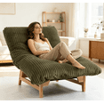 thumbnail image 1 of Hemvt Corduroy Bean Bag Chair for Adults, Armless Lazy Sofa with Backrest, Single Seating Couch for Living Room & Bedroom, Plush Foam Filled, Antique Green, 1 of 9