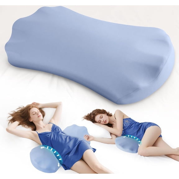 Hemvt Memory Foam Lower Back Support Pillow for Bed, Lumbar Pillow for Sleeping, Back Pain Relief for Side & Back Sleepers, Orthopedic Cushion with Washable Cover