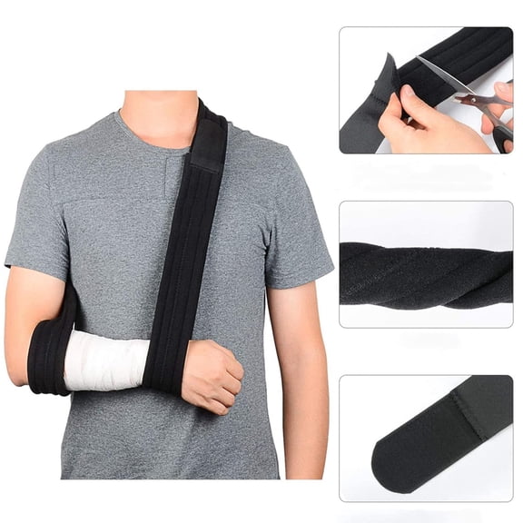 Hemvt Shoulder Compression Sling, Versatile Arm Support Brace for Broken Hand, Elbow Injury, or Rotator Cuff, Foam Pad Adjustable Shoulder Brace, Universal Fit Left/Right Arm