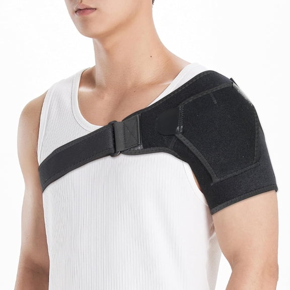 Hemvt Shoulder Support Brace for Men & Women, Recovery Compression Sleeve for Torn Rotator Cuff, AC Joint Pain, Arm Stability, Injuries, Black