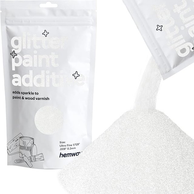Hemway Glitter Paint Additive Glitter Crystals for Acrylic Paint, Interior & Exterior Walls