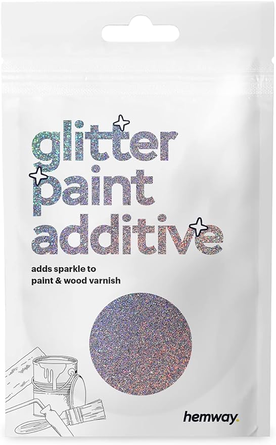 Hemway Glitter Paint Additive Sample Silver Holographic Mix with