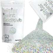 Hemway Glitter Paint Additive - Silver Holographic Fibre Strands | Metallic Flakes for Adding Sparkle to Paints & Wood Varnish | Add to Emulsion, Acrylic & Latex for Indoor Sparkly Walls | 100 g