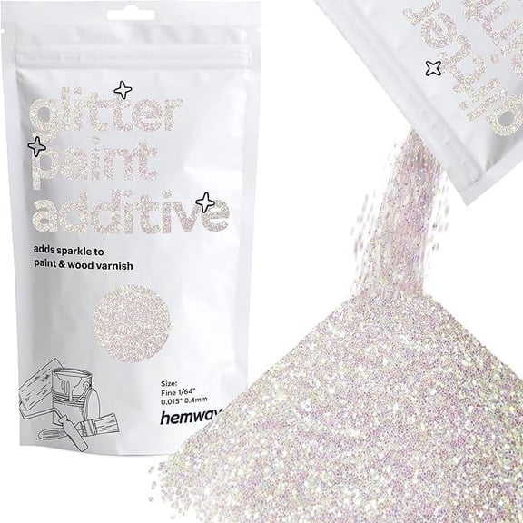 Hemway Glitter for Paint Additive, Mother Of Pearl Iridescent Ultrafine Size Flakes 100g Interior Exterior Mix Into Emulsion Paint