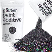 Hemway Glitter for Paint Additive, Black Holographic Fine Size Flakes 100g Interior Exterior Mix Into Emulsion Paint