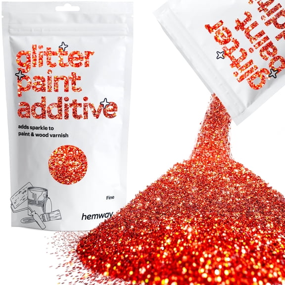 Hemway Glitter for Paint Additive, Red Holographic Fine Size Flakes 100g Interior Exterior Mix Into Emulsion Paint