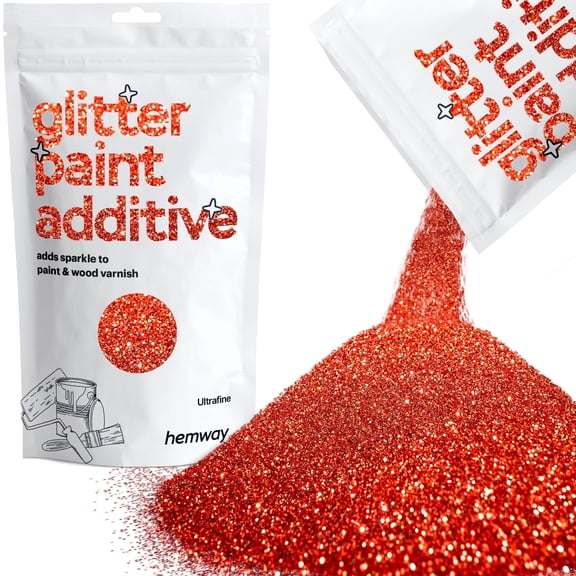 Hemway Glitter for Paint Additive, Red Holographic Ultrafine Size Flakes 100g Interior Exterior Mix Into Emulsion Paint