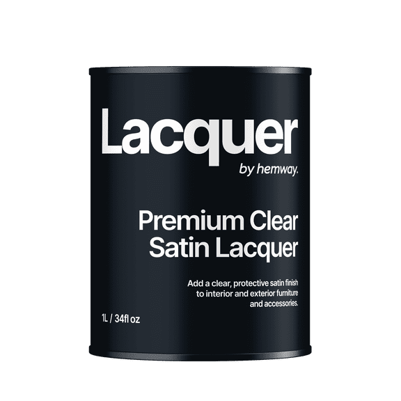 Hemway - Premium Clear Satin Protective Lacquer Paint | Multi-Surface Sealant for Interior & Exterior Furniture & Surfaces | Waterproof & Weatherproof, Fast-Drying Top Coat | 1 L