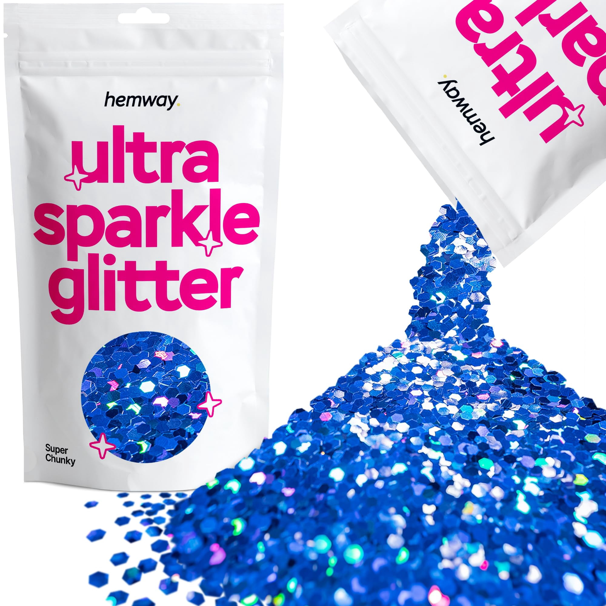 Hemway Premium Ultra Sparkle Glitter Multi Purpose Metallic Flake for