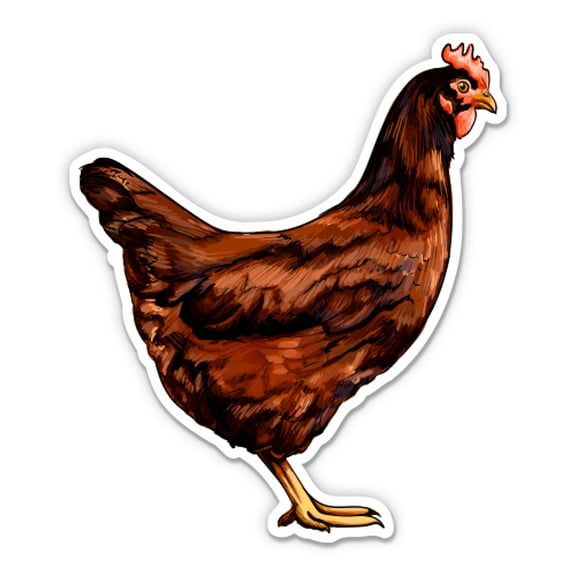 Hen - 3" Vinyl Sticker - For Car Laptop Water Bottle Phone - Waterproof Decal