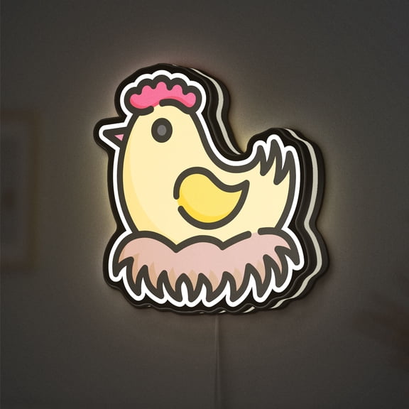 Hen 3D Novelty Light Box, Farm Animal Wall Art, Farm Decor Ideal for Nature Enthusiasts (Width 12 inch, 30cm)