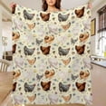 thumbnail image 1 of Hen Chicken and Rooster Family Throw Blanket Gifts for Chicken Lovers Warm Ultra-Soft Micro Fleece Blanket for Bed Couch Living Room 60"x50", 1 of 6