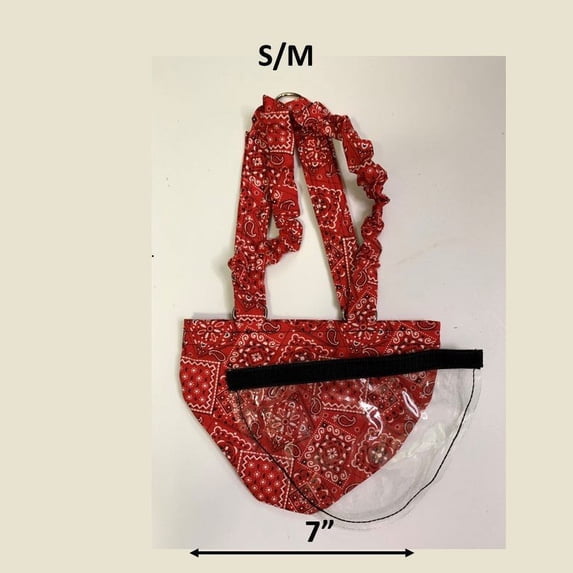Hen Holster Bird Diaper/Harness (Hand-Made in USA) with Removable Vinyl Liner Size: S/M (smaller breeds), Color: Red Bandana, Style: Bikini bottom