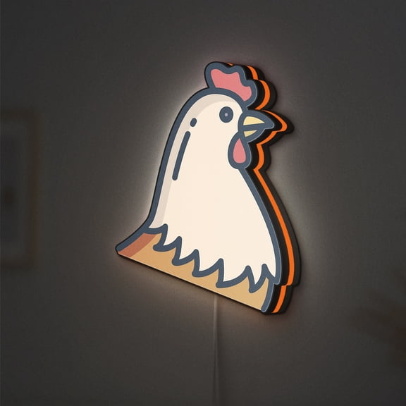 Hen LED Lightbox - Bird Ornithology Wildlife Decor, Custom Led Sign for Home Office Shop Decor (Width 8 inch, 20cm)