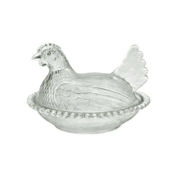 Hen on Nest Candy Dish with Lid, 4.72X3.15 Plastic Chicken Shaped Candy Bowl, Pedestal Decorative Cookie Jar, Creative Chicken Shaped Dessert Snacks Plate, Decor for Home Kitchen Office Tabletop