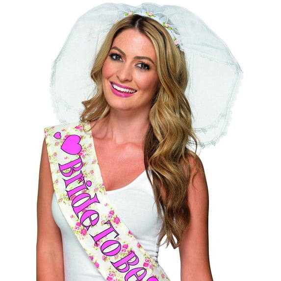Hen Night Veil Adult White Stag Party Costume One Size Female Fancy Dress Book Week Halloween
