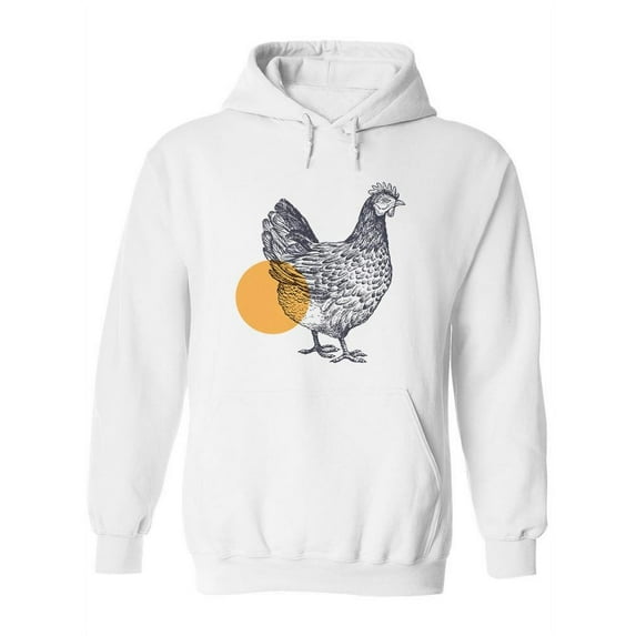 Hen Pencil Drawing With Circle Hoodie Women -Image by Shutterstock, Female 3X-Large