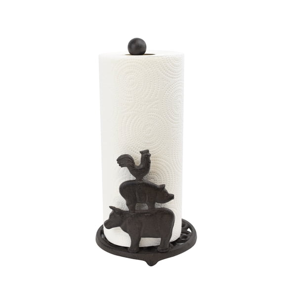 Hen Pig Cow Farm Animals Paper Towel Holder Rustic Home Storage Farmhouse Kitchen Decor