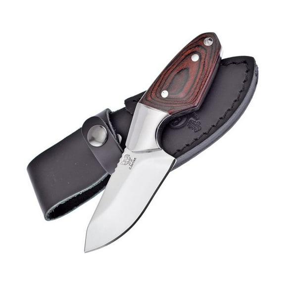 Hen & Rooster HR-013PW Fixed Blade Brown Pakkawood Knife W/ Sheath