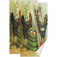 thumbnail image 1 of Hen Rooster Nest Hand Towels 2 PCS, Easter Colorful Eggs Kitchen Towel Ultra Soft and Highly Absorbent,Decorative Fingertip Face Towel for Bathroom Hotel, 28.3"x14.4", 1 of 4