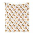 thumbnail image 1 of Hen Soft Flannel Fleece Throw Blanket, Continuous Pattern of Doodle Chicken and Leafy Branch, Cozy Plush for Indoor and Outdoor Use, 60" x 80", Orange Dark Pink, by Ambesonne, 1 of 5