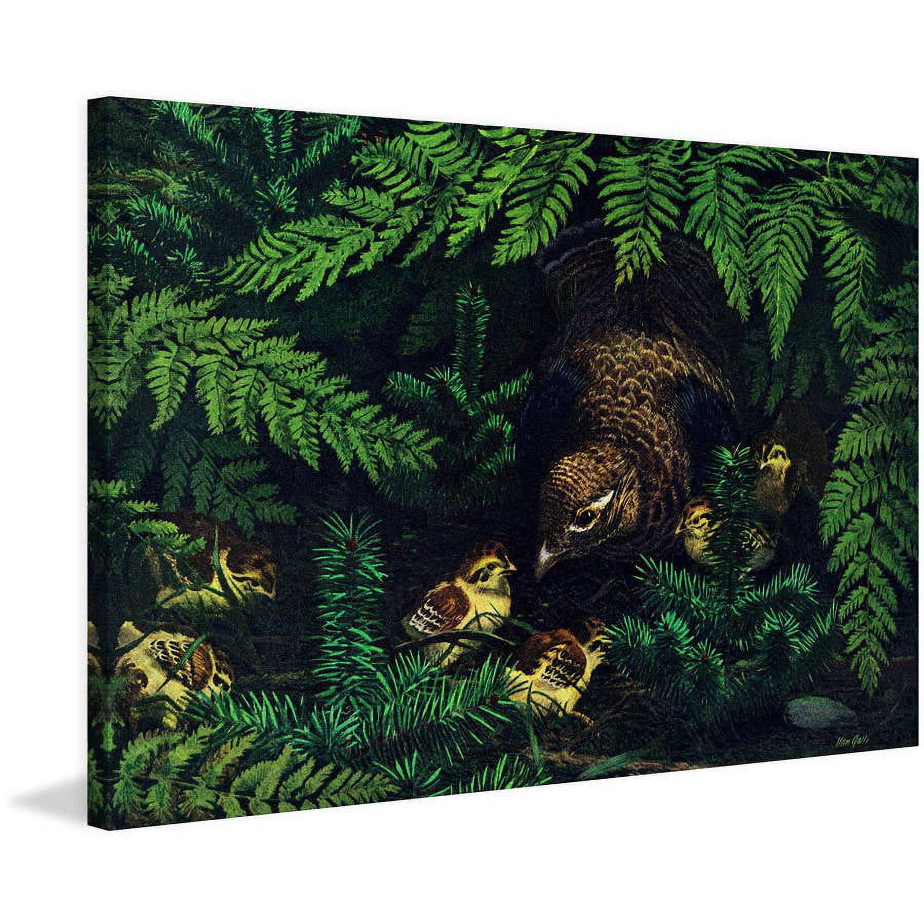 "Hen and Chicks" Painting Print on Wrapped Canvas