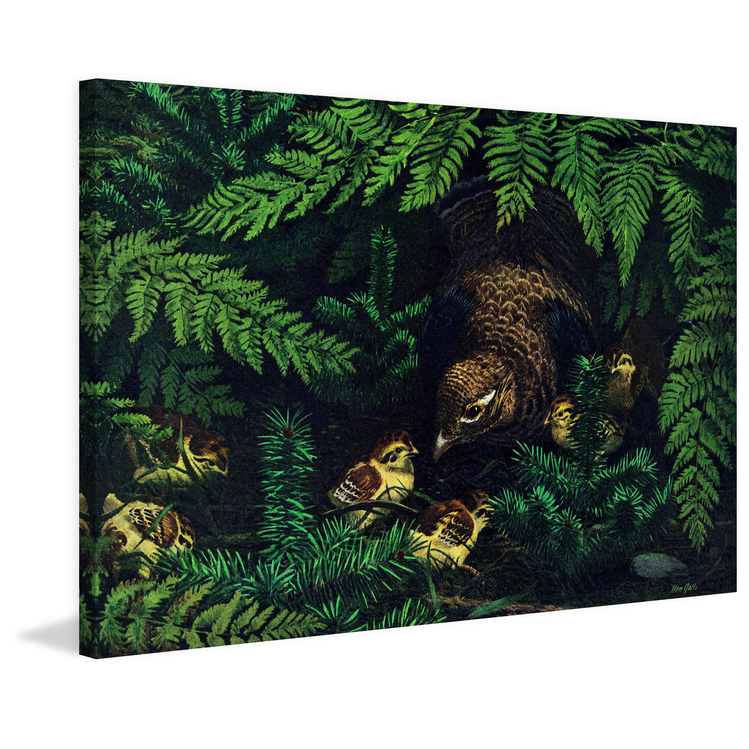 "Hen and Chicks" Painting Print on Wrapped Canvas