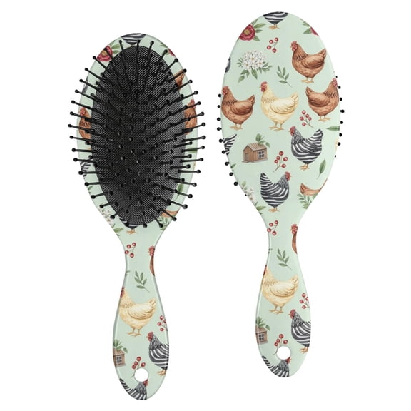 Hen and House Green Pattern Brush, Detangling Hair Brush,Air Cushion Hair Comb, Smooth Handle Gifts for Daily Hair Care