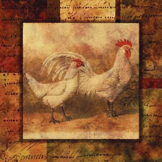 Hen and Rooster I Canvas Art - Studio Voltaire (24 x 24)