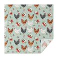 thumbnail image 1 of Hen and Rose Green Pattern Square Tablecloth, Waterproof Wipeable Spillproof Washable Table Cover for Home Kitchen Party and Daily Decor 60"x60", 1 of 6