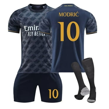HenJI 23/24 Madrid-OutStanding Quality Short Sleeve Away Game Soccer Jersey, #10 MODRIC Short Sleeve Child 3 Piece Set Jersey, Exquisite Workmanship-Embrace Team Spirit! #10/16