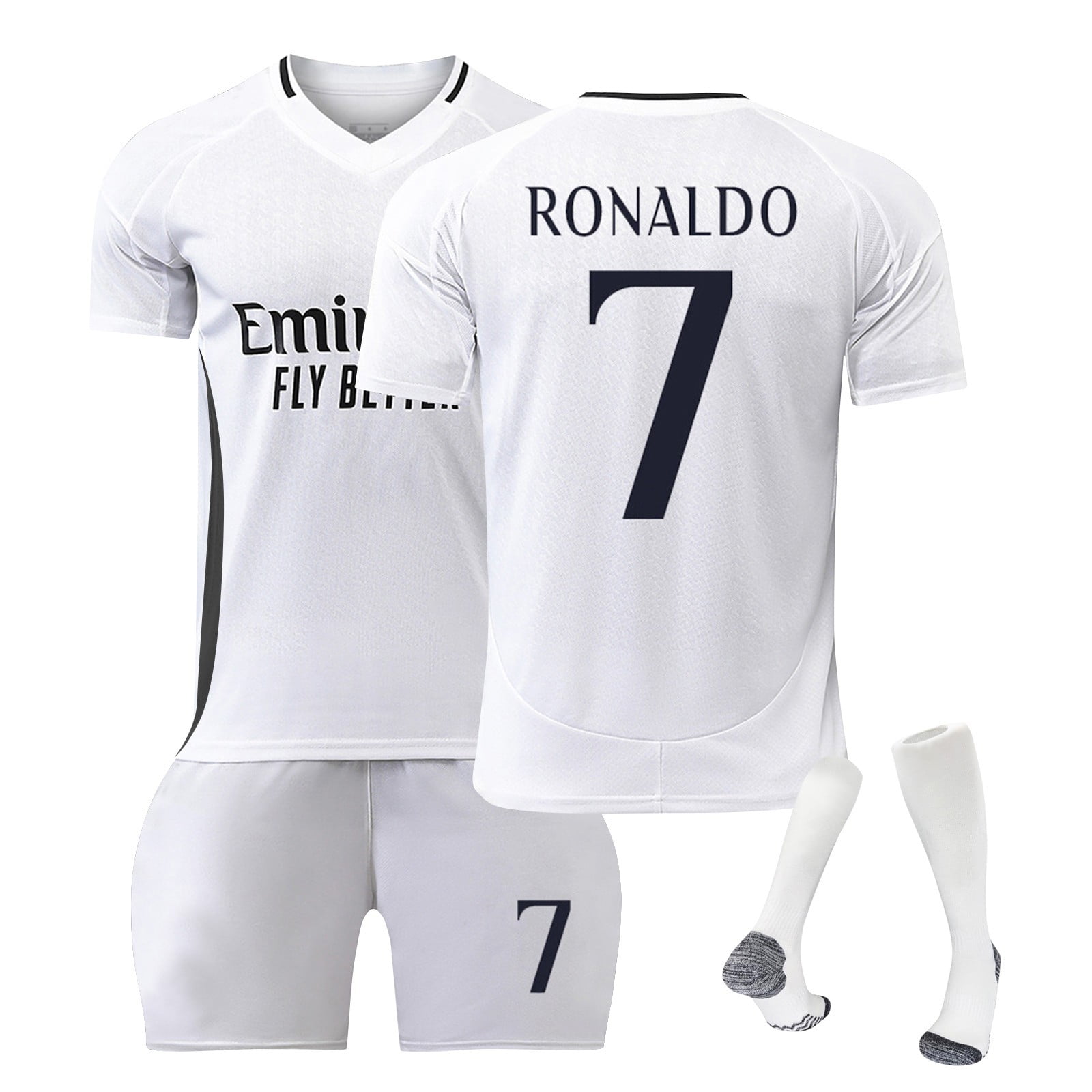 HenJI 24/25 Spanish FC Home Game White Soccer Jersey, 7 RONALDO