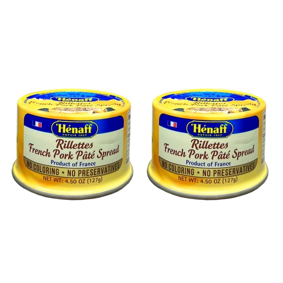 Henaff French Imported Pork Pates 2 KKS1Packs (Rillettes Pork Pate Spread)