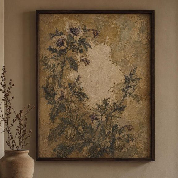 Henbane Vintage Botanical Dark Academia Gothic Garden Flower Fresco Poster