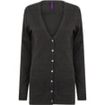 thumbnail image 1 of Henbury Ladies/Womens V-Neck Button Fine Knit Cardigan, 1 of 5