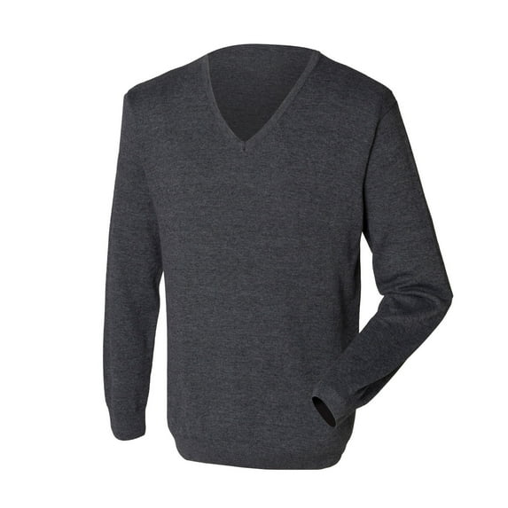 Henbury Mens 12 Gauge Fine Knit V-Neck Jumper/Sweatshirt