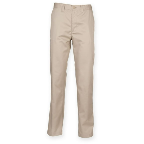Henbury Mens 65/35 Flat Fronted Chino Work Pants