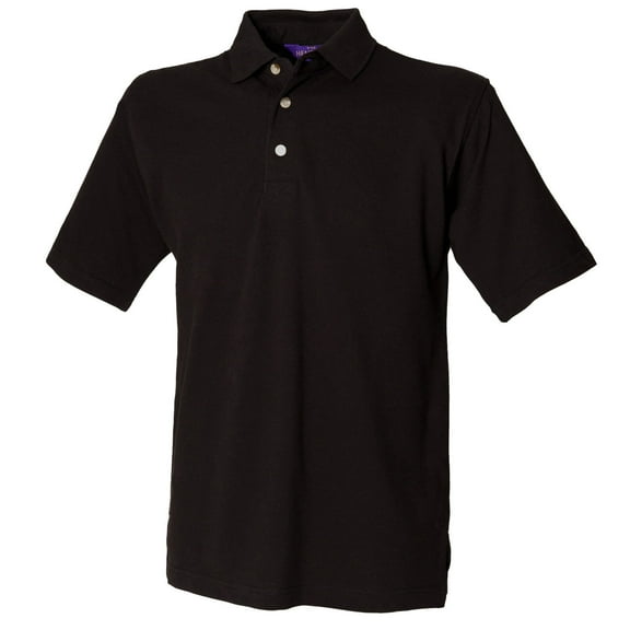 Henbury Mens Classic Plain Polo Shirt With Stand Up Collar