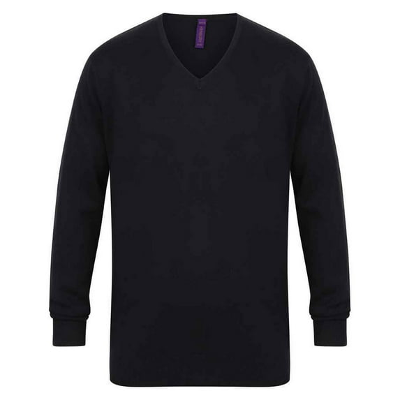 Henbury Mens Cotton Acrylic V Neck Sweatshirt